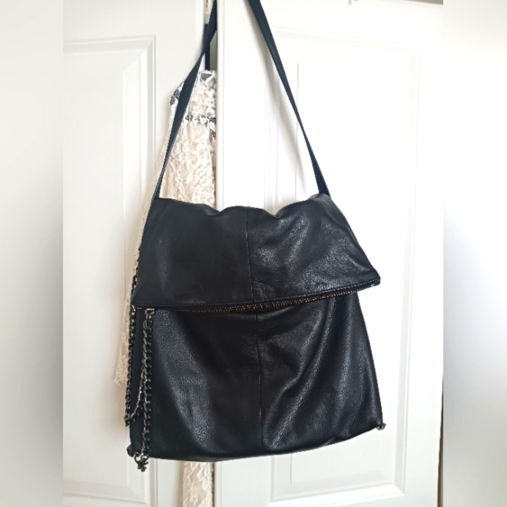 Black Botkier New York medium sized shoulder purse with platinum chains
